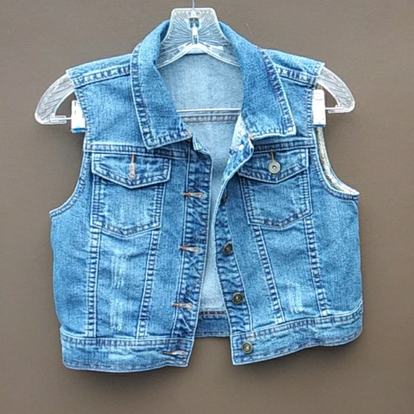Cato Girl Destroyed Jean Vest Sz 16 - Picture 2 of 6